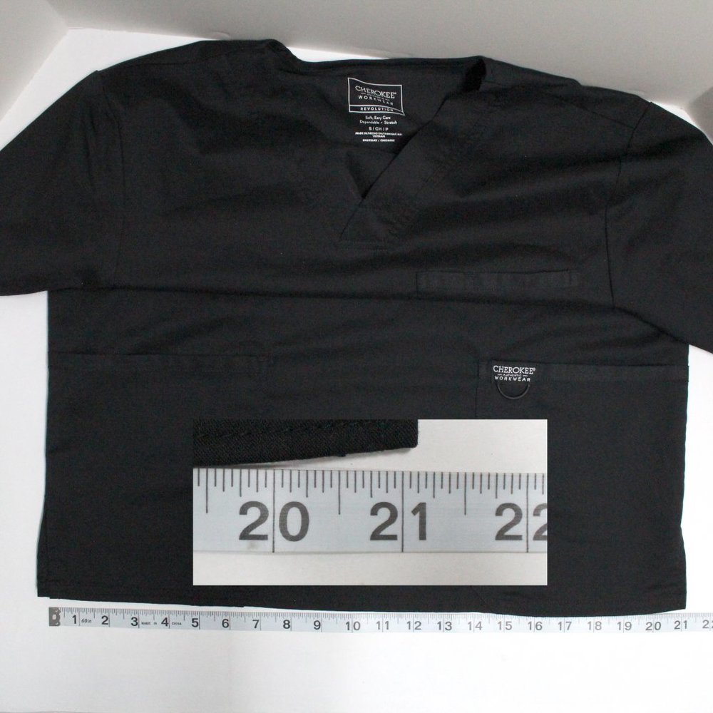 Cherokee Authentic Workwear Revolution Scrub Black Top Size Small - Picture 8 of 15